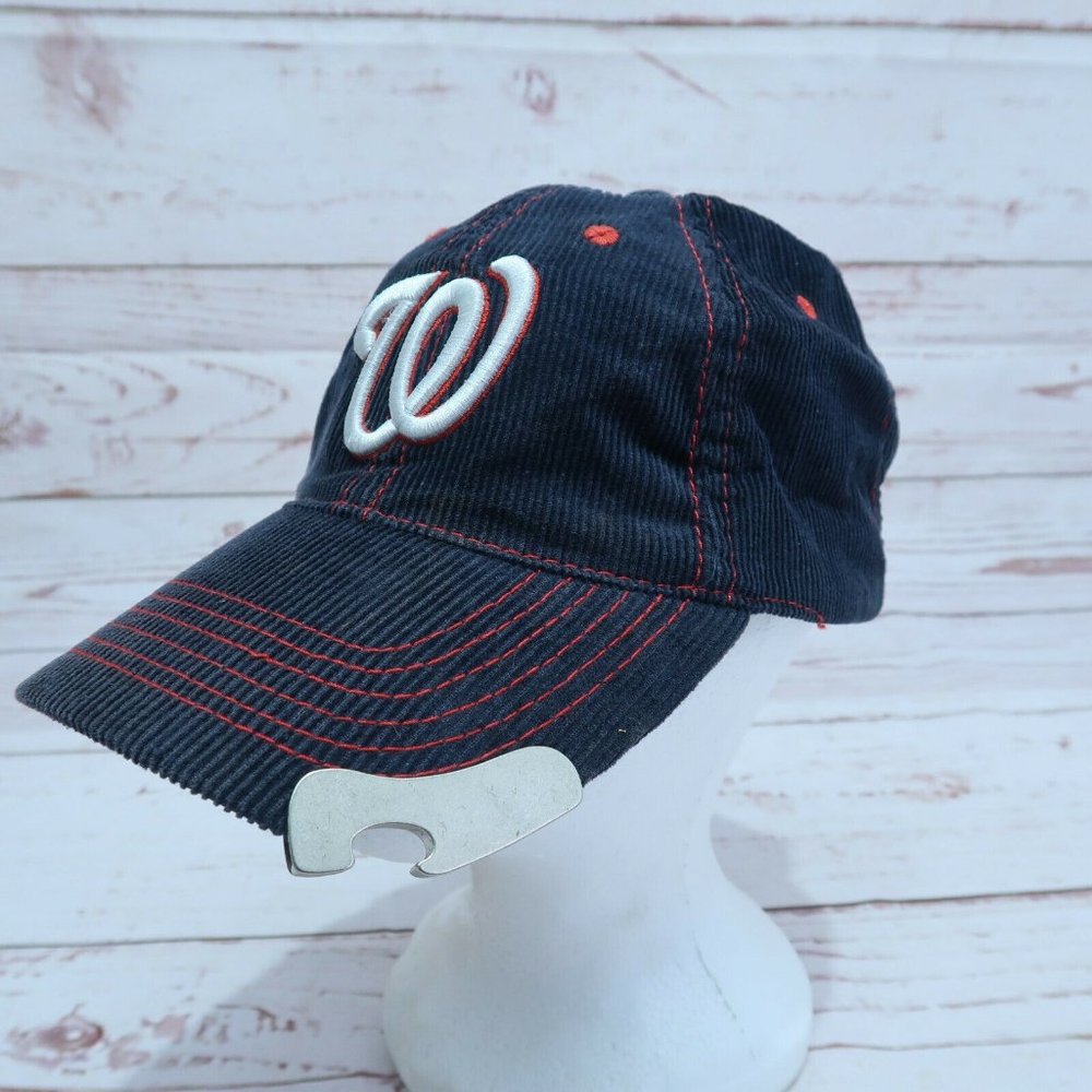 Washington Nationals Corduroy Hat With Bottle Opener Miller Light Adjustable